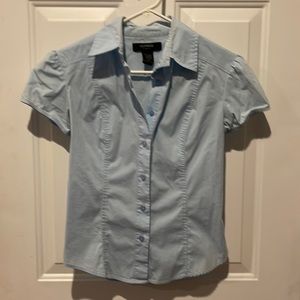 Light blue, short sleeve, express stretch button up shirt.  Sz 3/4.